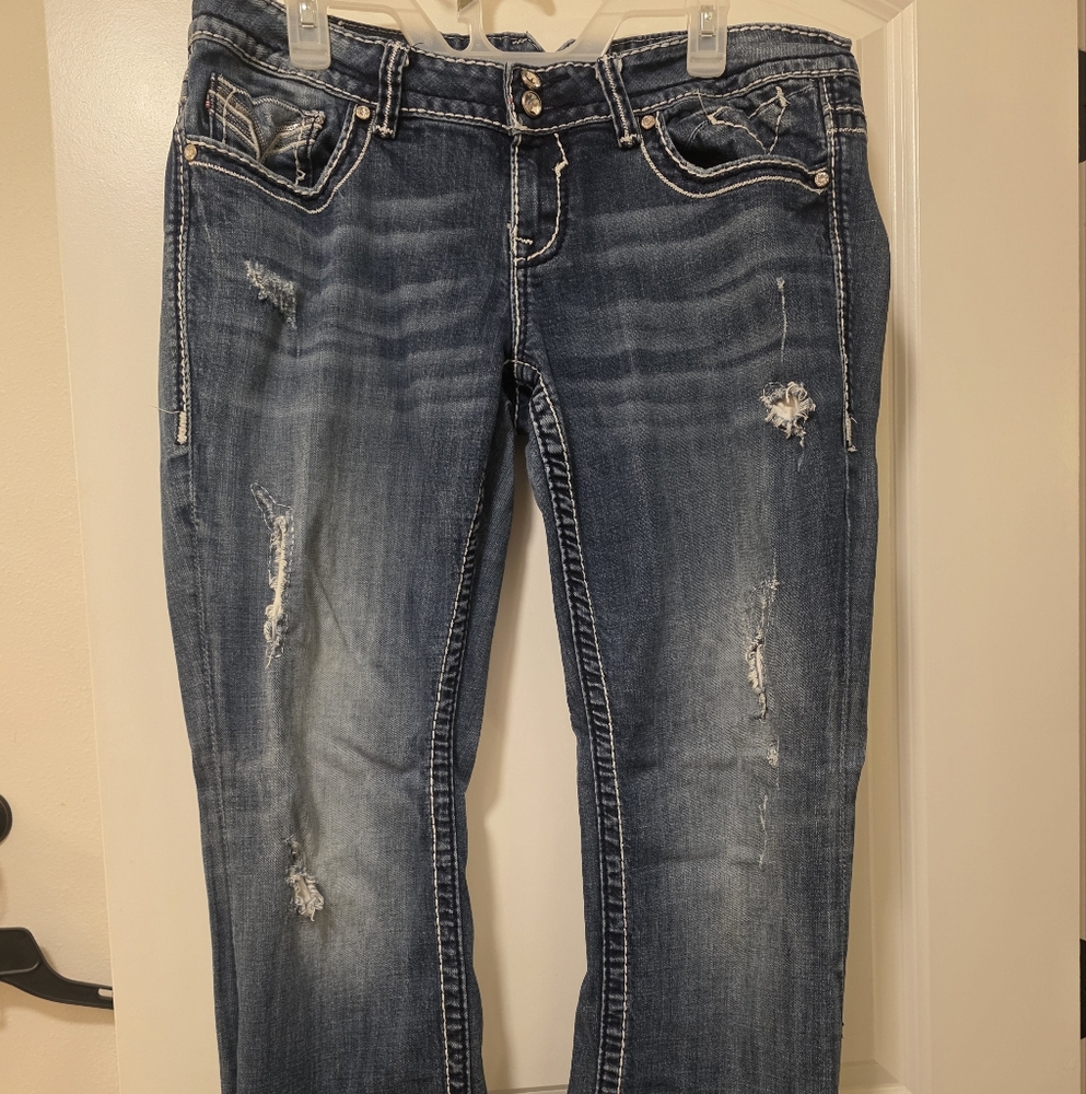 Vigoss Blue Distressed Women Jeans